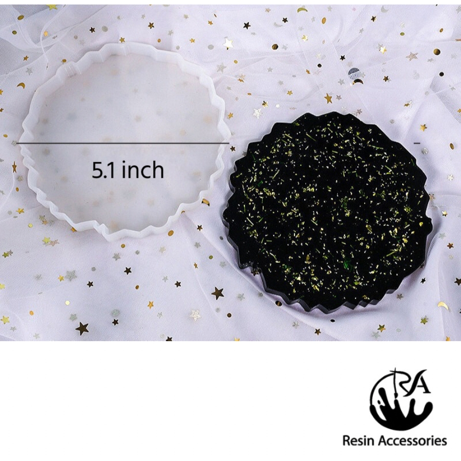 5.1 Inch Unusual Geode Round Silicone Mold (সিলিকন মোল্ড) – Irregular Edged Casting Mold for Resin Art, Coasters & DIY Home Decor