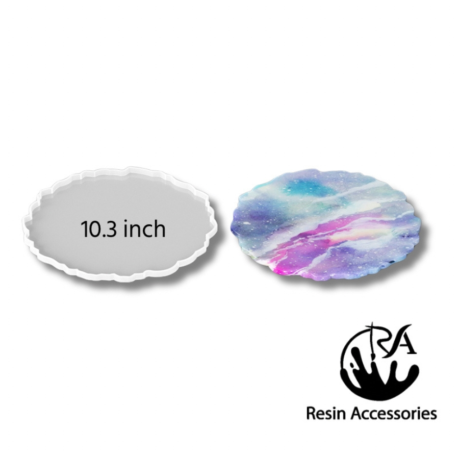 10.3 Inch Extra Large Unusual Geode Round Silicone Mold (সিলিকন মোল্ড) – Irregular Wavy Edged Casting Tray for Resin Art & DIY Home Decor