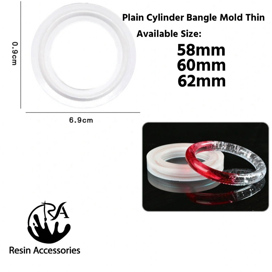 Plain Cylinder Bangle Silicone Mold (Thin) – Narrow Circular Bracelet Casting Mold for Resin Jewelry & DIY Fashion