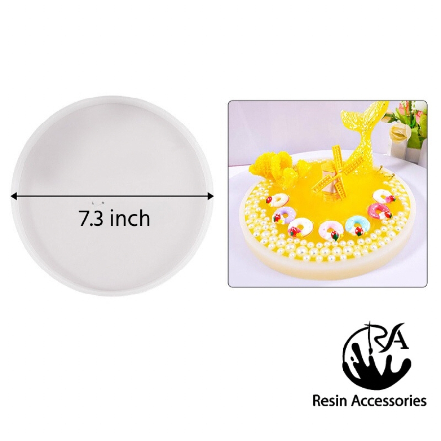 7.3 Inch Large Round Silicone Mold (সিলিকন মোল্ড) – Circular Casting Tray for Resin Art, Geode Design & DIY Home Decor
