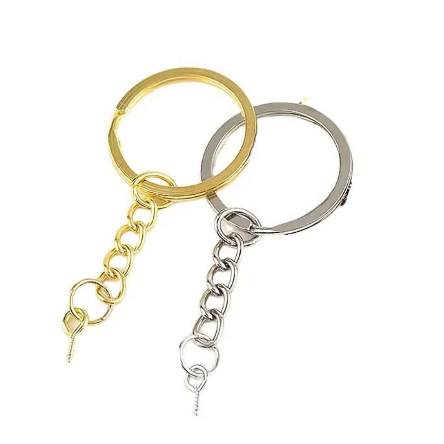 Premium Key Ring Set (কী-রিং সেট) – Includes Jump Ring and Eyeball Hook for DIY Resin Art & Personalized Keychains