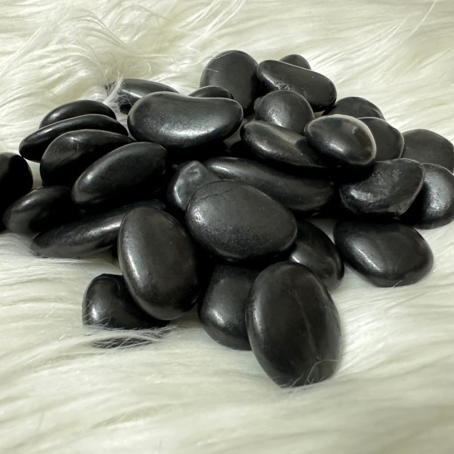 Premium Black Large Polished Stones (১২-১৫ মিমি) – 12-15mm Decorative River Pebbles for Resin Art (রেজিন পাথর) & Home Decor